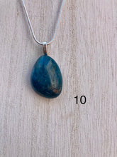 Load image into Gallery viewer, Blue Apatite and Clear Quartz or Black Tourmaline Necklace
